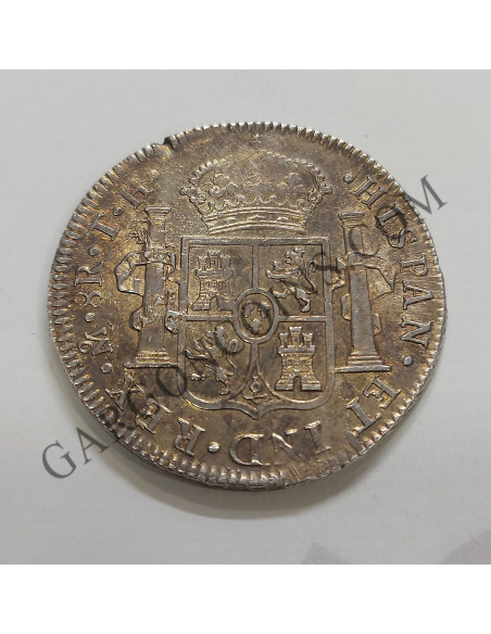 Fernando VII 8 reales 1809 Mexico TH en EBC con partes de Brillo Original