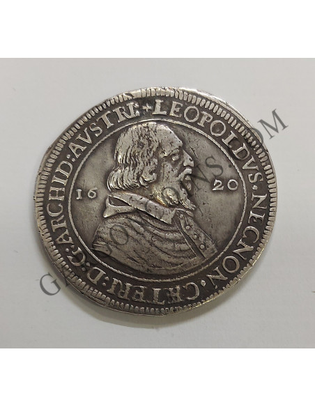 Imperio Austrohúngaro 1 Thaler de Leopold V del 1620 del Tirol Austriaco MBC+