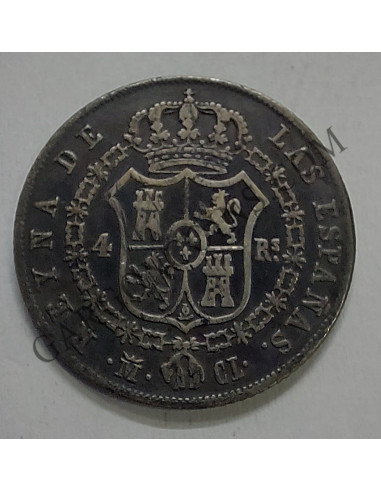 Isabel II 4 Reales 1849 ceca Madrid y ensayadores CL