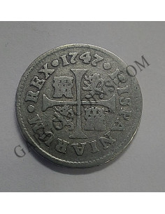 Fernando VI 1/2 real 1747 Madrid y ensayadores JB