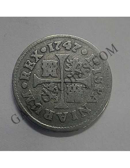 Fernando VI 1/2 real 1747 Madrid y ensayadores JB