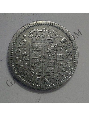 Fernando VI 1/2 real 1757 Madrid y ensayadores JB