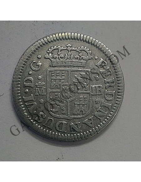 Fernando VI 1/2 real 1757 Madrid y ensayadores JB