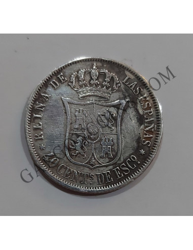 Isabel II 40 céntimos de escudo de 1866 ceca de Madrid