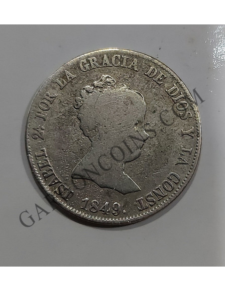 Isabel II 4 Reales 1849 ceca Madrid y ensayadores CL