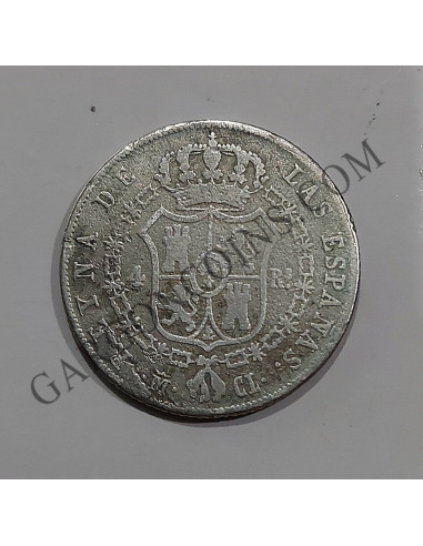 Isabel II 4 Reales 1849 ceca Madrid y ensayadores CL