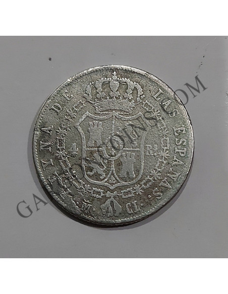 Isabel II 4 Reales 1849 ceca Madrid y ensayadores CL