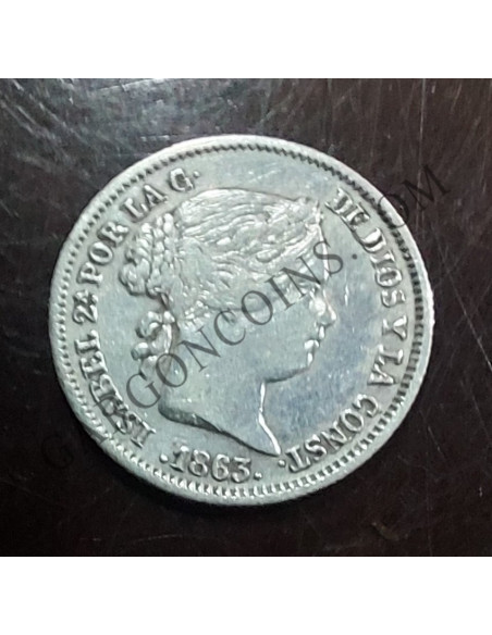 Isabel II   1 Real  1863 Sevilla 