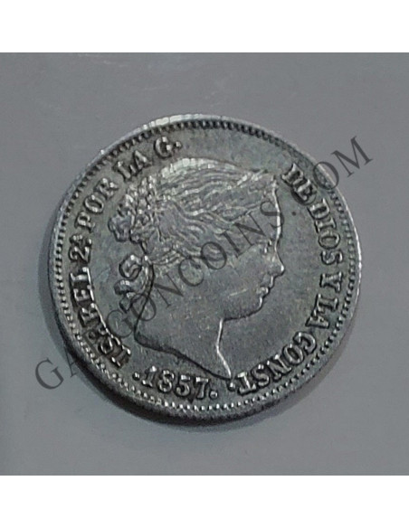 Isabel II 1 Real de Barcelona del 1857