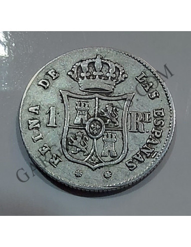 Isabel II 1 Real de Barcelona del 1857