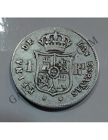 Isabel II 1 Real de Barcelona del 1857