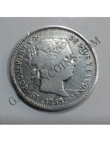 Isabel II  1 Real  de Madrid DEL 1859