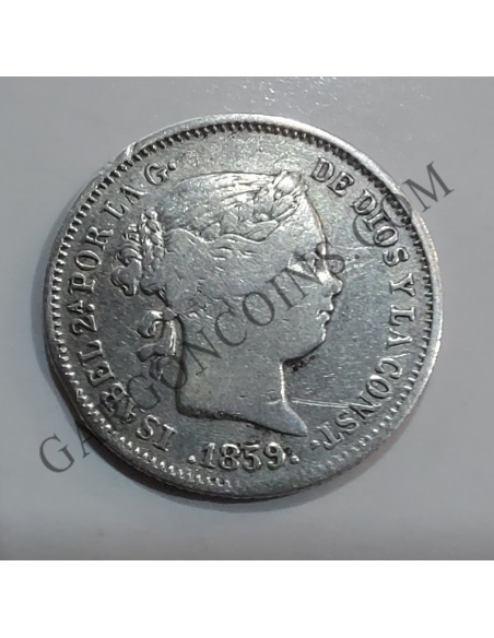 Isabel II  1 Real  de Madrid DEL 1859