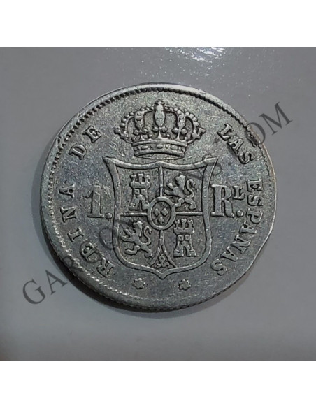 Isabel II  1 Real  de Madrid DEL 1859