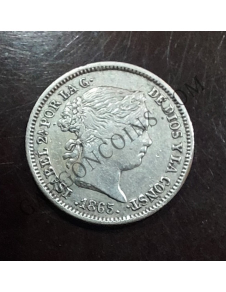 Isabel II   10 céntimos de Escudo  del 1865 de Sevilla