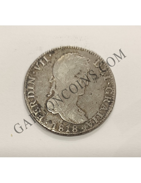Fernando VII 4  Reales  1818 de Sevilla y ensayadores CJ 