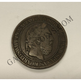 Carlos VII  El pretendiente 10 Céntimos 1875 ceca de Bruselas 