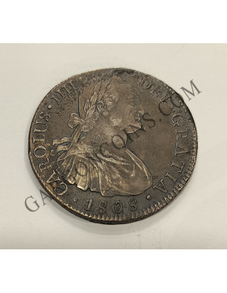 Carlos IV  8 Reales 1808 ceca México T H EBC+ con restos de oxidacion marina