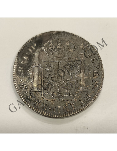 Carlos IV  8 Reales 1808 ceca México T H EBC+ con restos de oxidacion marina