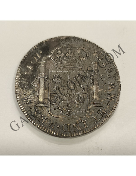 Carlos IV  8 Reales 1808 ceca México T H EBC+ con restos de oxidacion marina