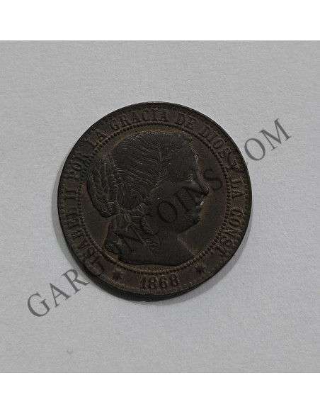 Isabel II  1 Céntimo de Escudo 1868 de Segovia MBC