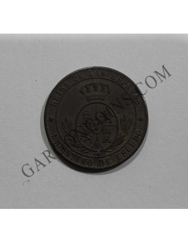 Isabel II  1 Céntimo de Escudo 1868 de Segovia MBC