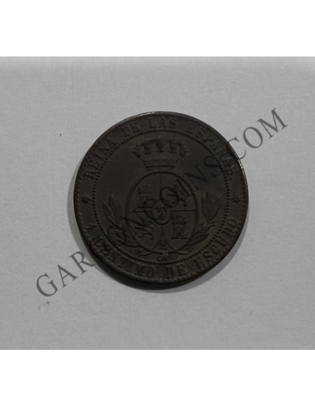 Isabel II  1 Céntimo de Escudo 1868 de Segovia MBC