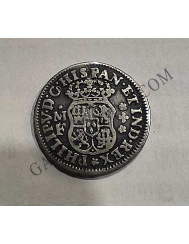 Felipe V 1/2 Real 1734 Mexico MF MBC