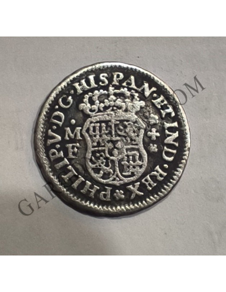 Felipe V 1/2 Real 1739 Mexico MF MBC Columnario Colonial