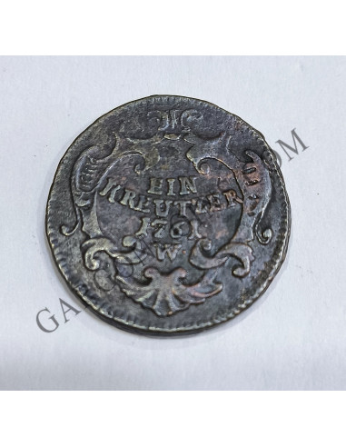 Imperio Austro-Húngaro 1 kreuzer 1761 ceca de Viena Emperatriz  Maria Theresa EBC