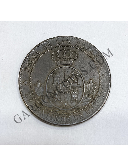 Isabel II  Barcelona 1868 2 ½ céntimos de escudo EBC