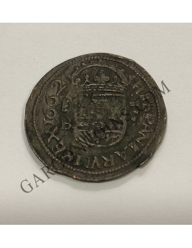 Felipe IV 16 Maravedís 1662 de Segovia y ensayador B