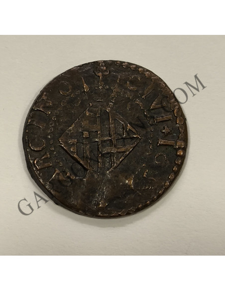  Luis XIV  Rey de Francia y Cataluña Seiseno de Barcelona del 1655