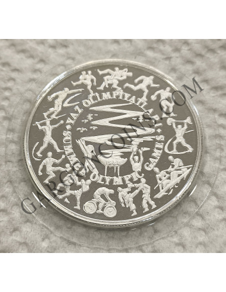 Turquia 5000 Lira 1984 Proof.. Serie: Juegos Olímpicos de Verano Los Angeles 1984