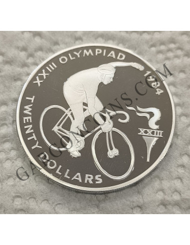 Belize 20 Dólares 1984 Proof. Serie: Juegos Olímpicos de Verano Los Angeles 1984 KM971