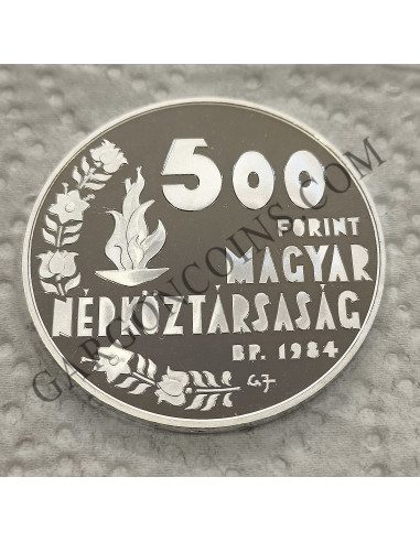 Hungria 500 Forint 1984 Proof. Serie: Juegos Olímpicos de Verano Los Angeles 1984