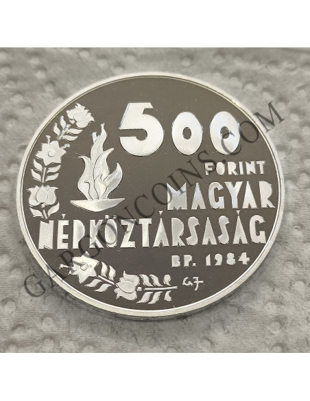 Hungria 500 Forint 1984 Proof. Serie: Juegos Olímpicos de Verano Los Angeles 1984