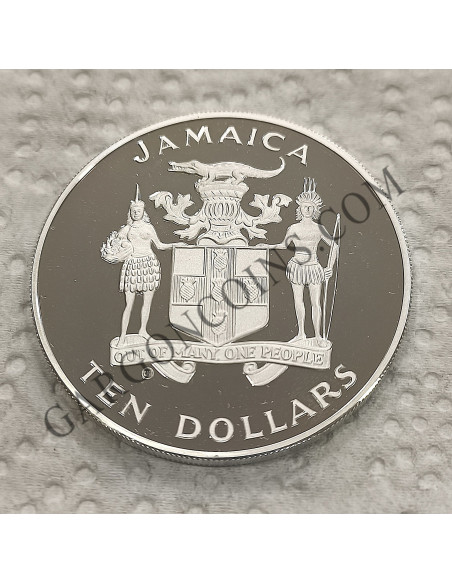 Jamaica 10 Dolares 1984 Proof. Serie: Juegos Olímpicos de Verano Los Angeles 1984