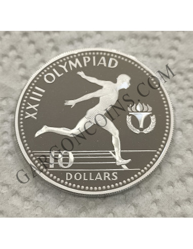 Bahamas 10 dollars 1984 Proof. Juegos Olímpicos de Verano Los Angeles 1984