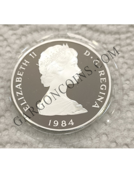 Turks and Caicos 10 Crowns 1984 Proof. Juegos Olímpicos de Verano Los Angeles 1984.