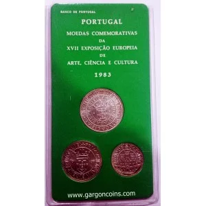 Portugal 1983 Monedas conmemorativas de la XVII exposicion europea de arte ciencia y cultura.