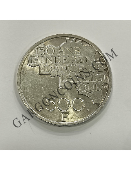 Belgica 500 Francos  de 1980 del   150 Aniversario de Belgica. Plata