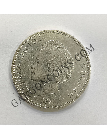 Alfonso XIII  5 Pesetas 1893 PGV