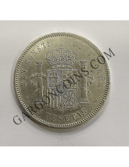 Alfonso XIII  5 Pesetas 1893 PGV