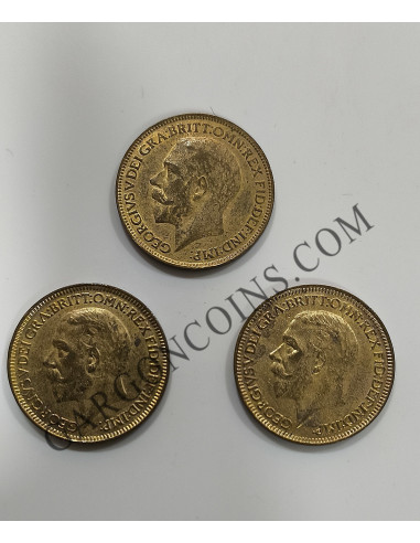 Lote 3 monedas Gran Bretaña de 1  Farhing sin circular de 1922/26/31