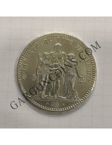 Francia 5 Francos 1876 A Paris sin circular Hercules 