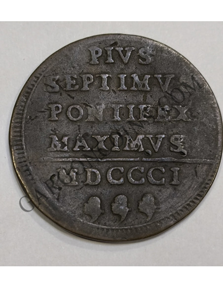 Italia Estados Papales Pio VII, Pivs VII Baiocco del 1801