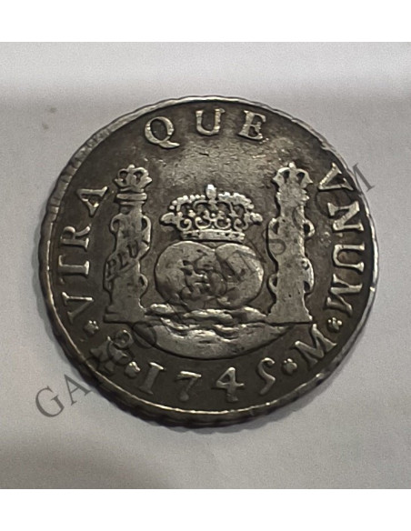 Felipe V 2 Reales 1745 ceca de Mexico Mº-M  EBC Columnario