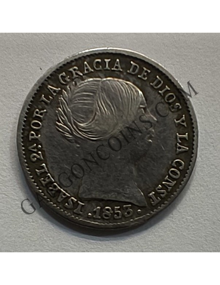Isabel II 1 Real de Sevilla del 1853