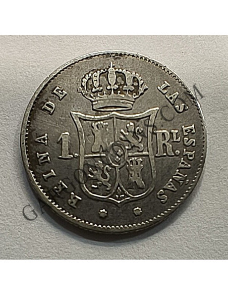 Isabel II 1 Real de Sevilla del 1853